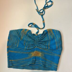 Cotton Candy La turquoise and yellow tank top